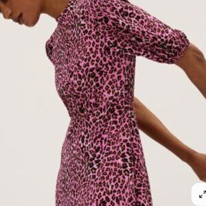 Marks & Spencer Pink Leopard Print Dress